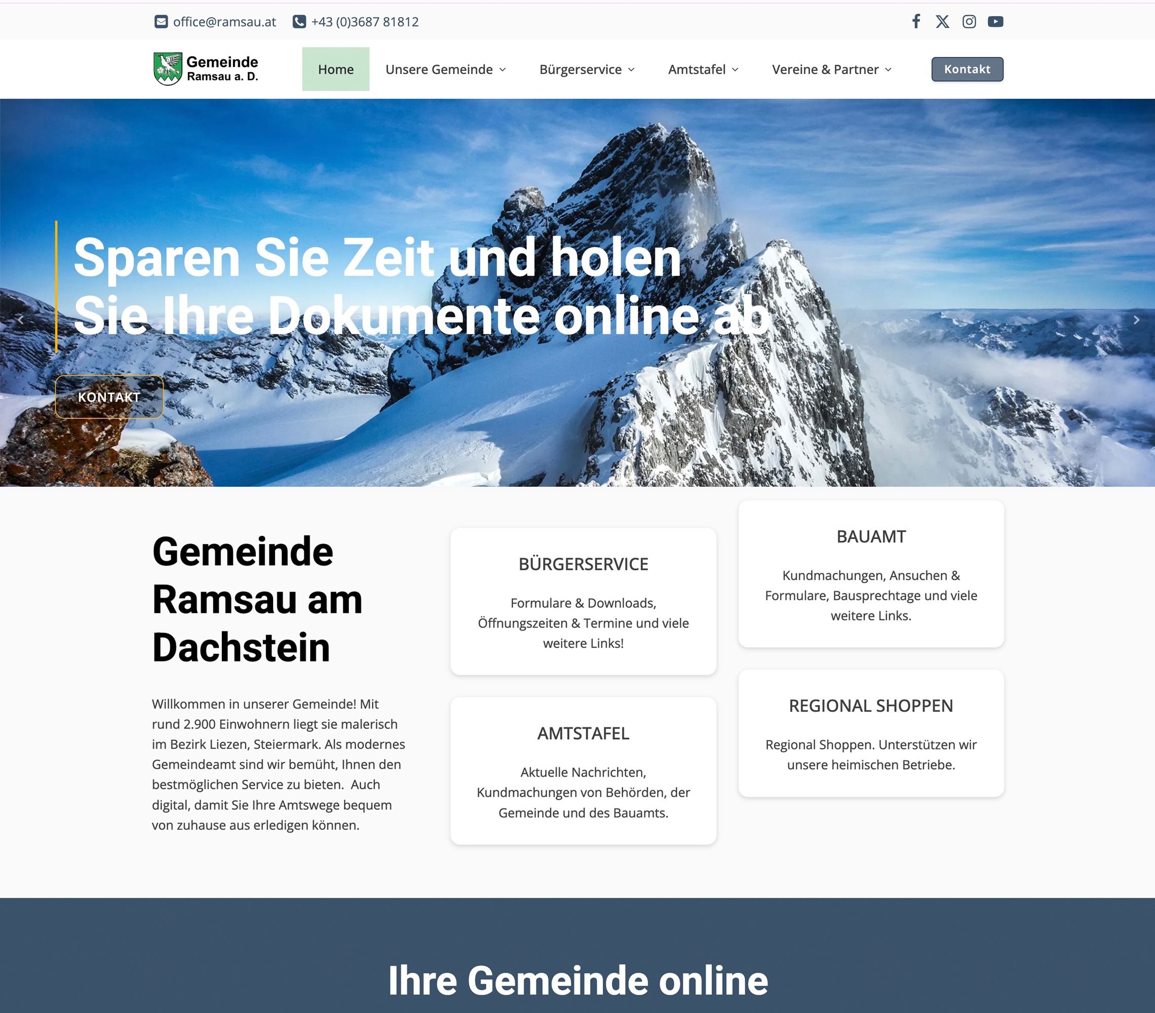 PRUEFEN: Website der Gemeinde Ramsau