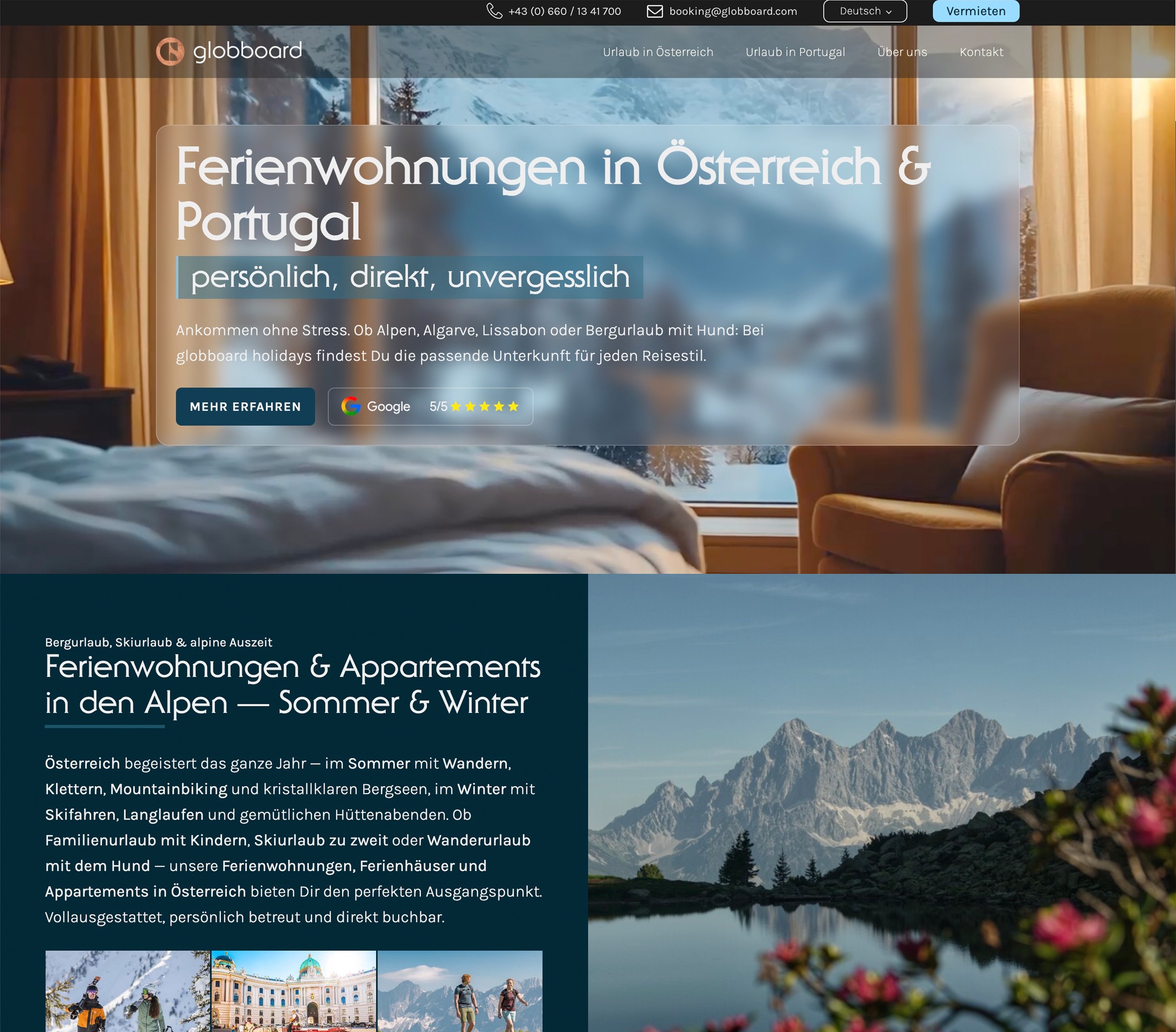 PRUEFEN: Website Globboard Holidays