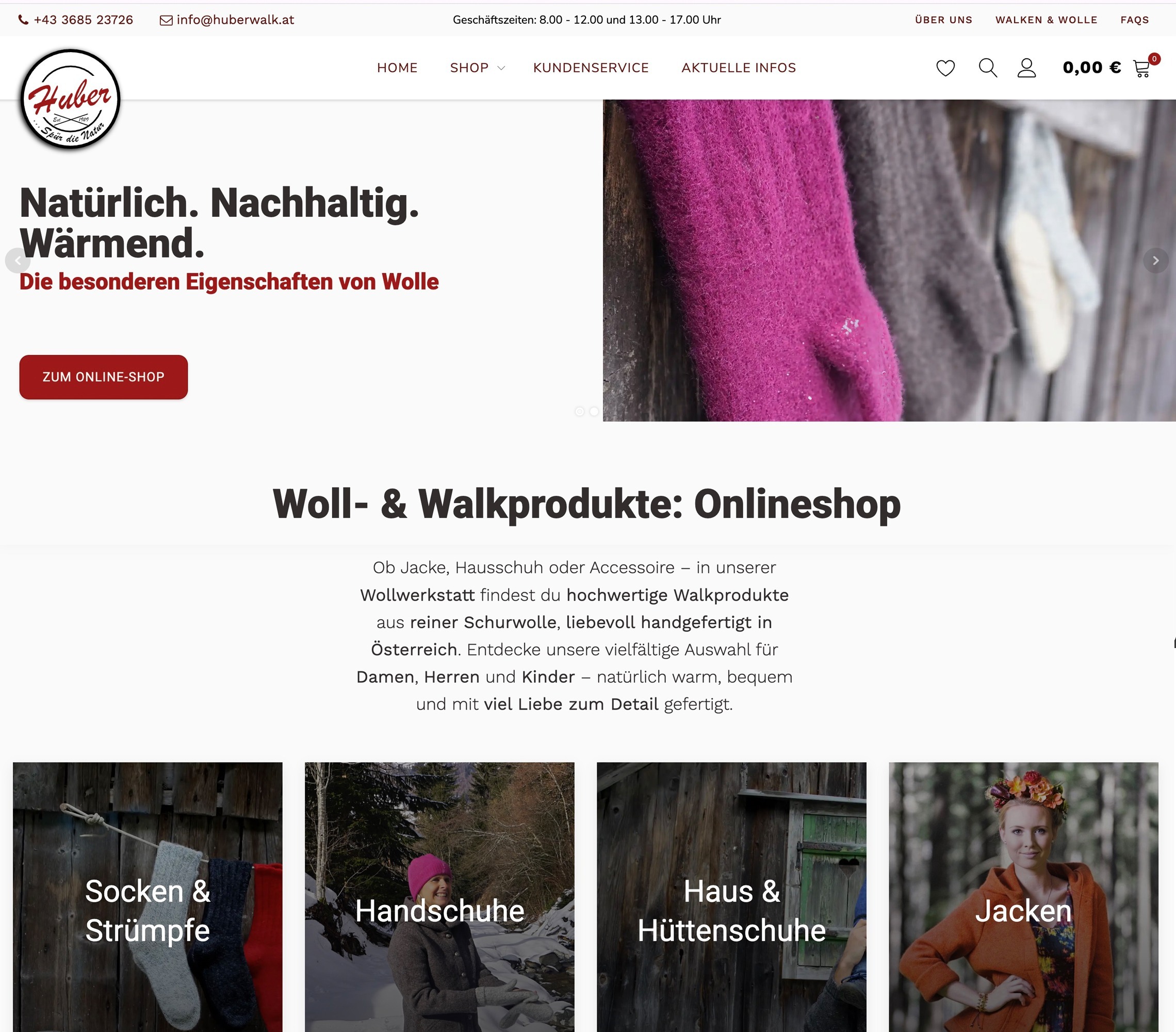 PRUEFEN: Website Huberwalk