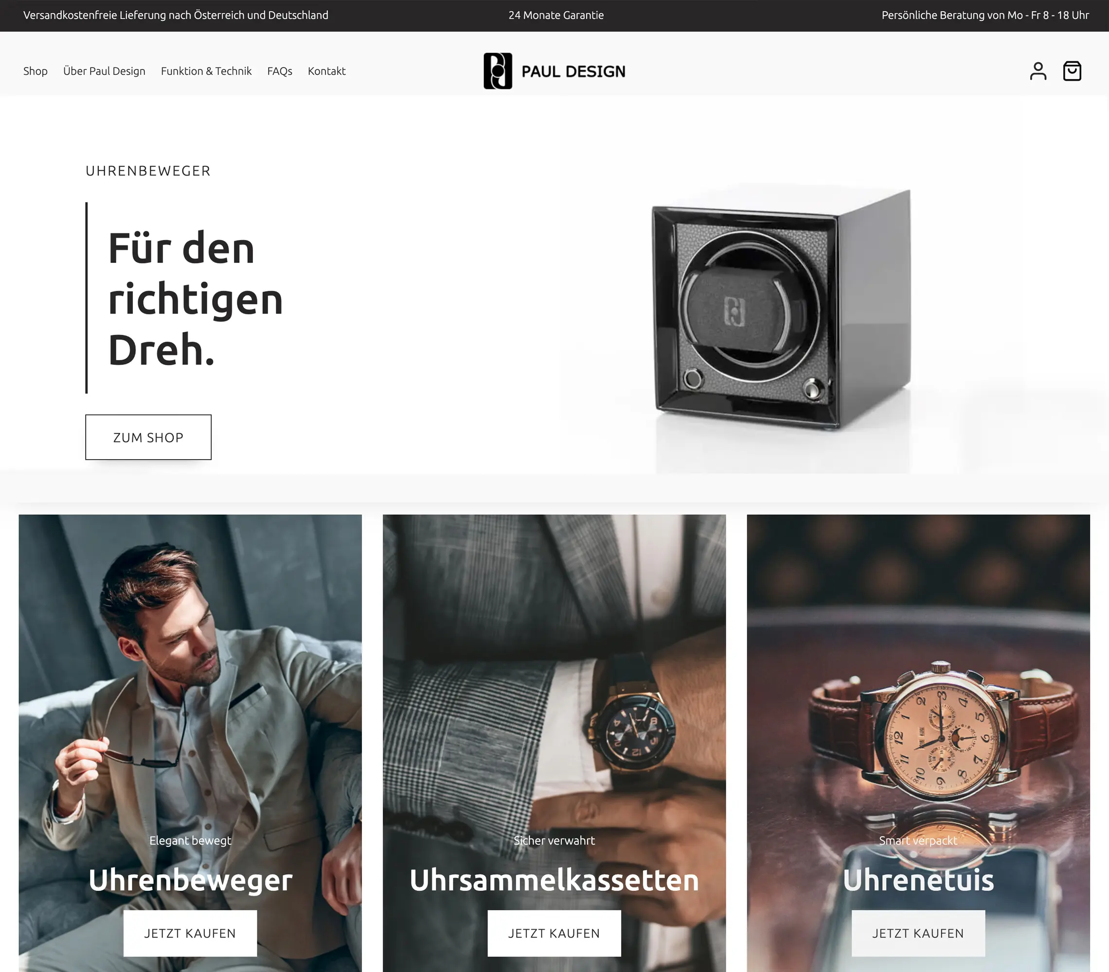 PRUEFEN: Webshop Paul Design Winders