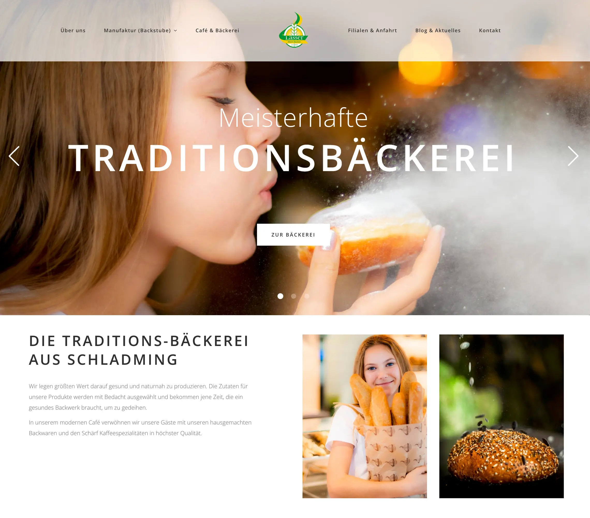 PRUEFEN: Website der Bäckerei Lasser