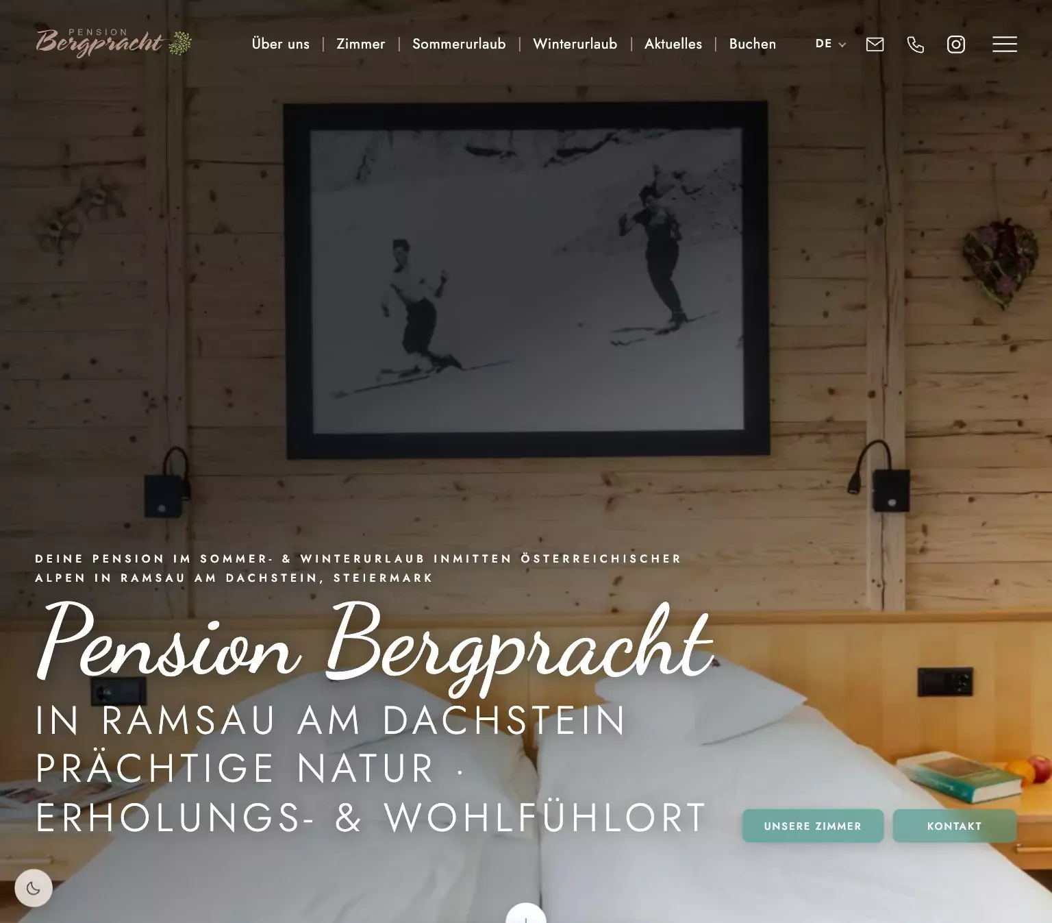 Neue Website für eine Pension in Ramsau am Dachstein: Zimmer für Sommer- und Winterurlaub, Webdesign-Referenz Pension