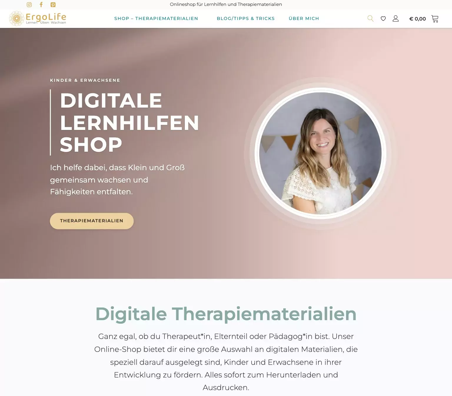 Neuer Onlineshop für Therapiematerialien: digitale Lernhilfen für Kinder und Ergotherapeuten, WooCommerce-Referenz