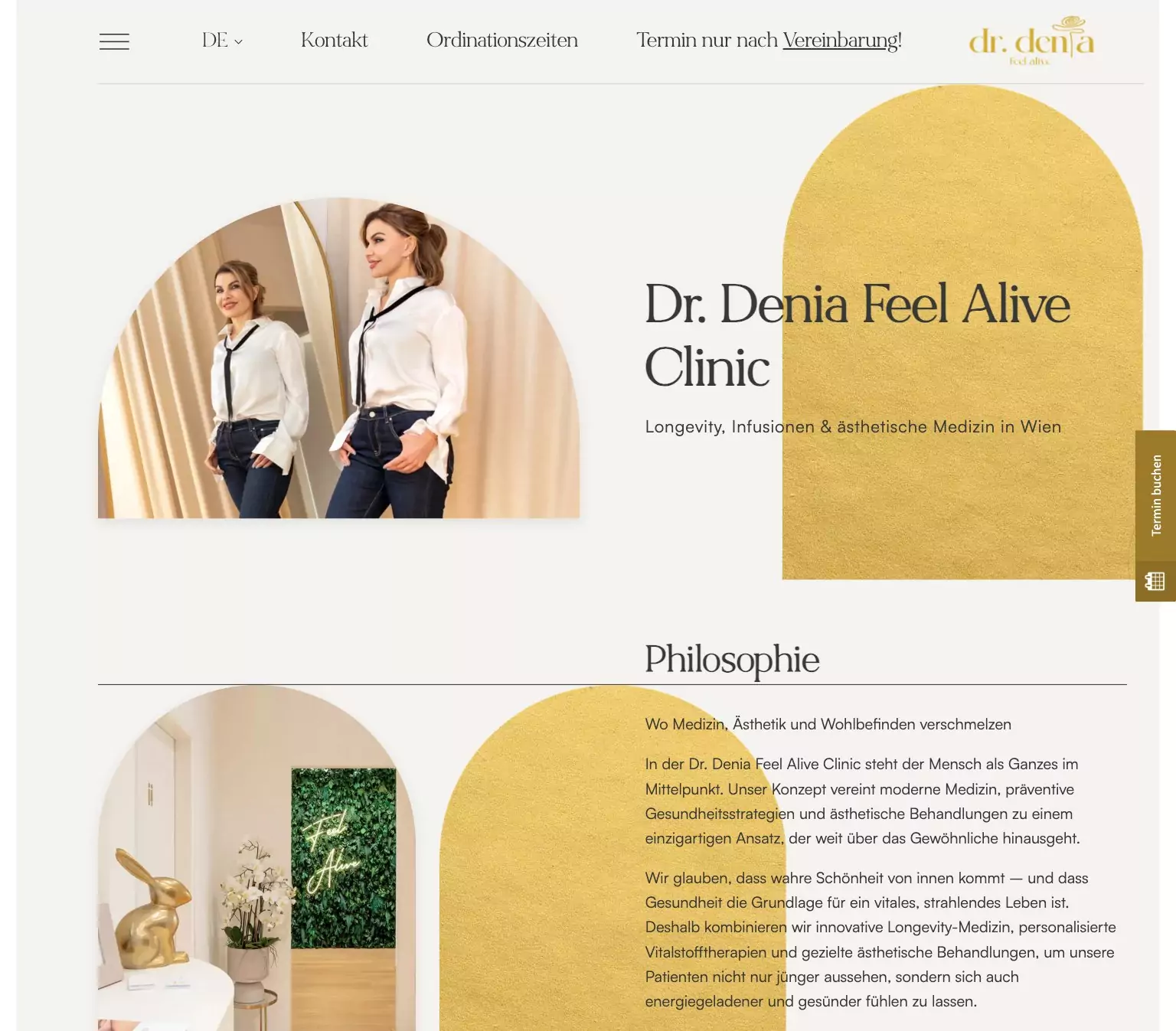Neue Website für eine Klinik in Wien: Longevity-Medizin und Infusionen, Webdesign-Referenz Gesundheit